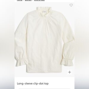 JCREW Factory clip dot cream shirt